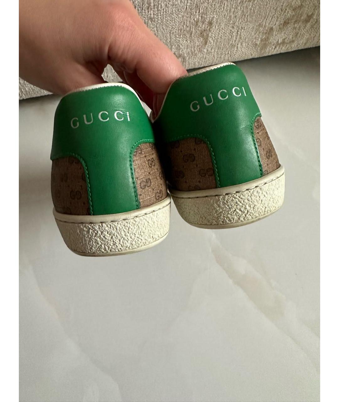 GUCCI Коричневые кеды, фото 4