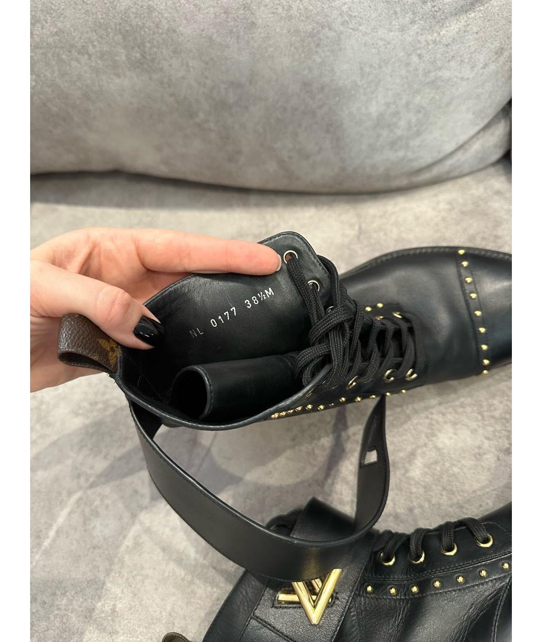 LOUIS VUITTON Черные кожаные ботинки, фото 8