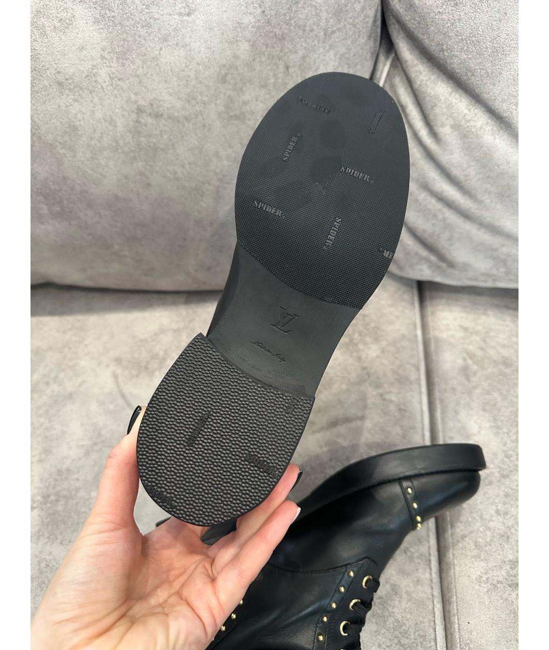 LOUIS VUITTON Черные кожаные ботинки, фото 6