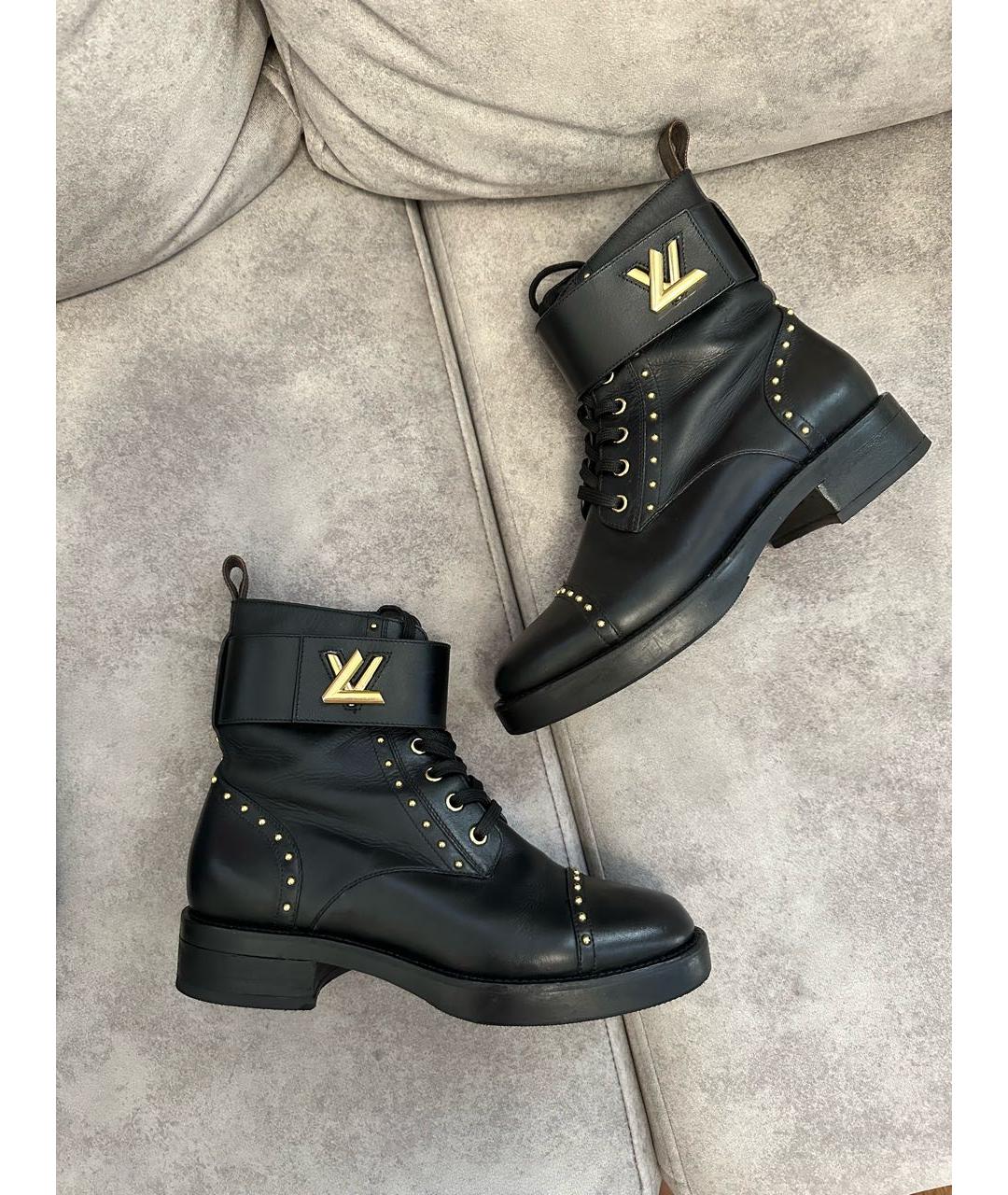 LOUIS VUITTON Черные кожаные ботинки, фото 9