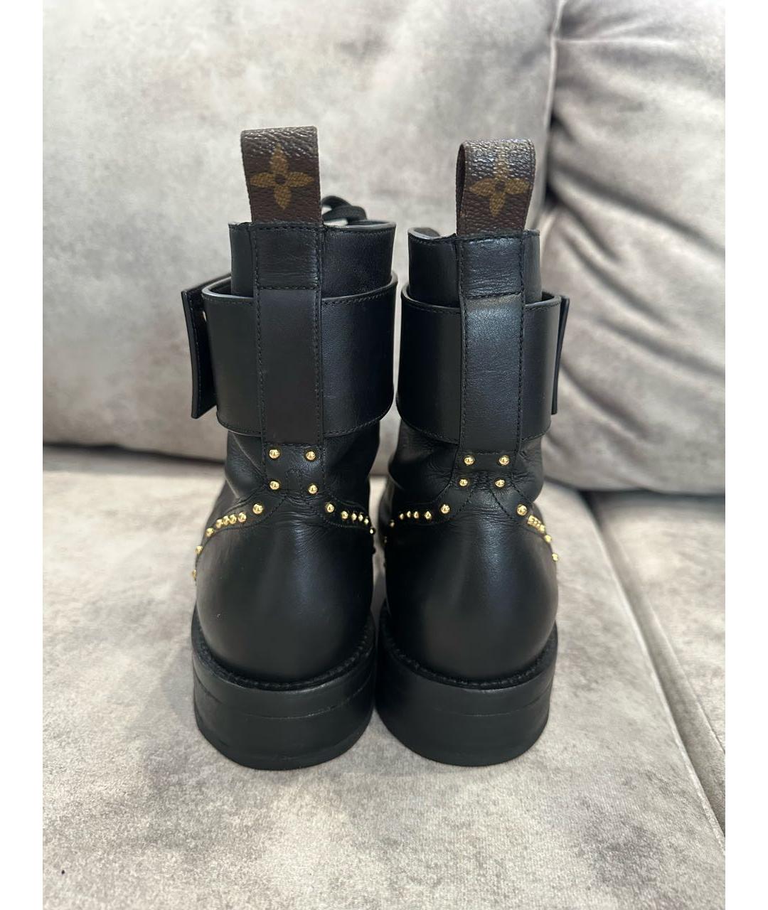 LOUIS VUITTON Черные кожаные ботинки, фото 4
