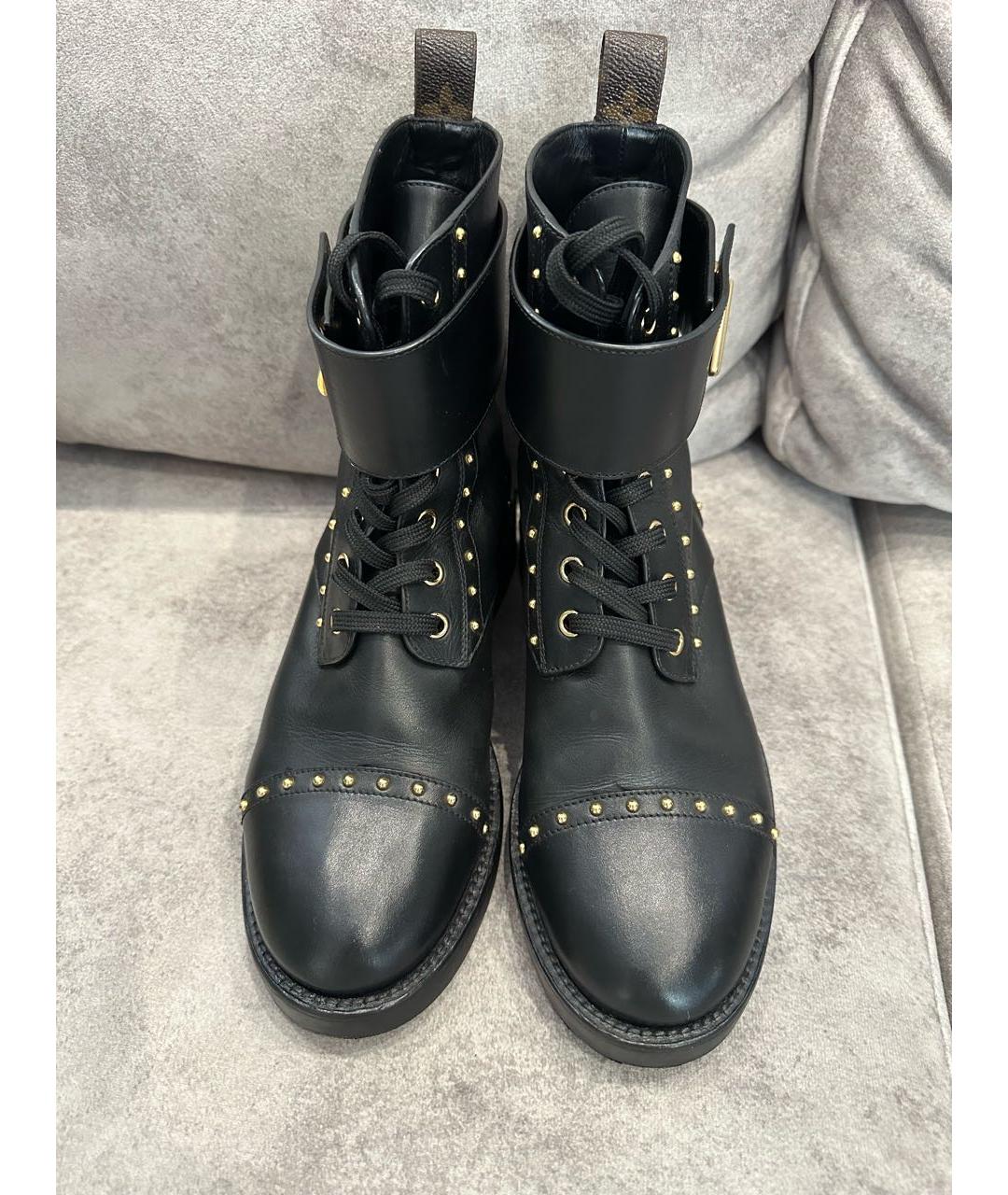 LOUIS VUITTON Черные кожаные ботинки, фото 2