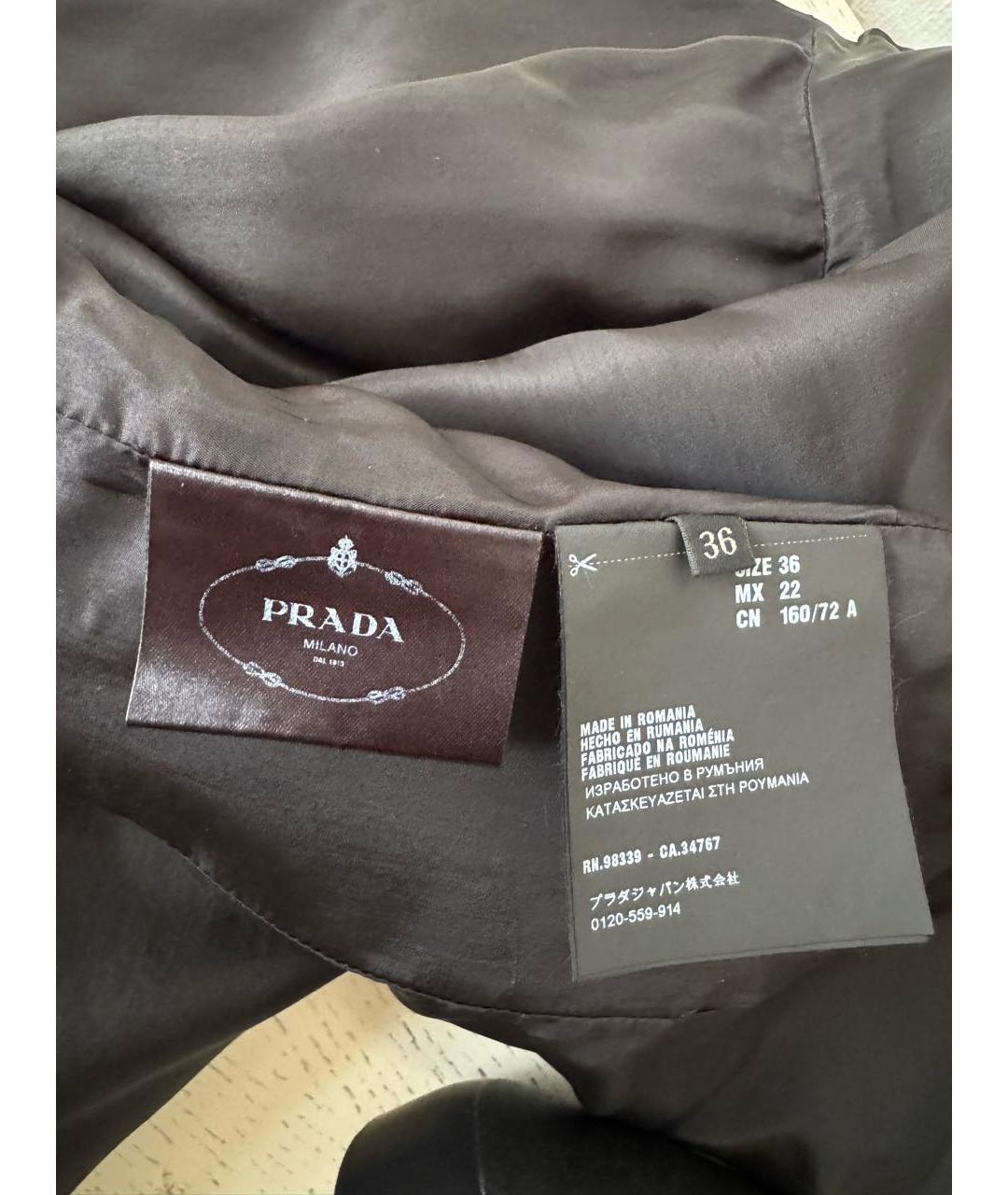 PRADA Черный шерстяной сарафан, фото 4