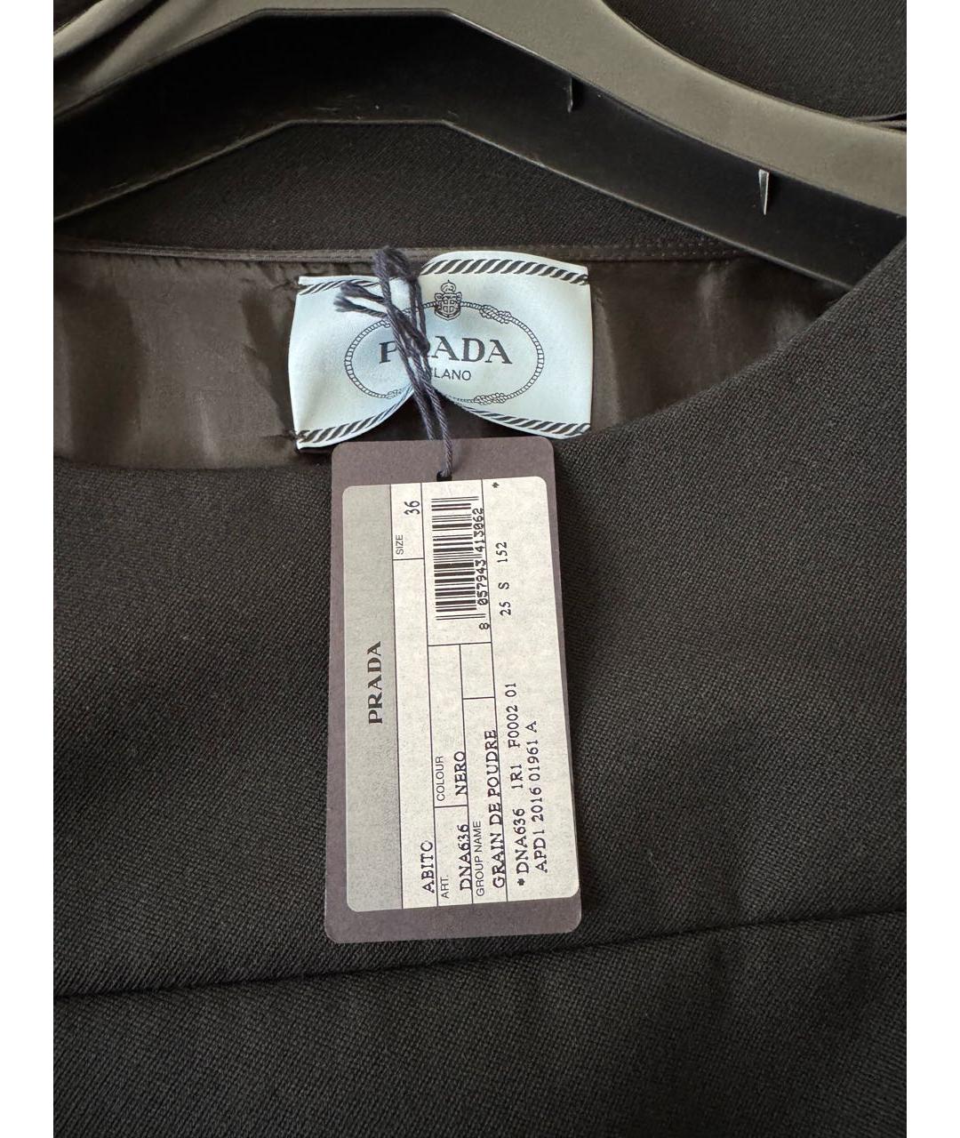 PRADA Черный шерстяной сарафан, фото 3