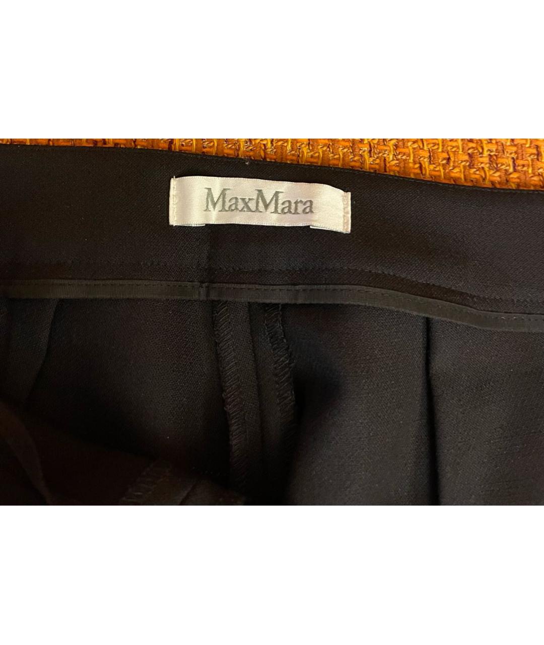 MAX MARA Черные шерстяные брюки узкие, фото 3