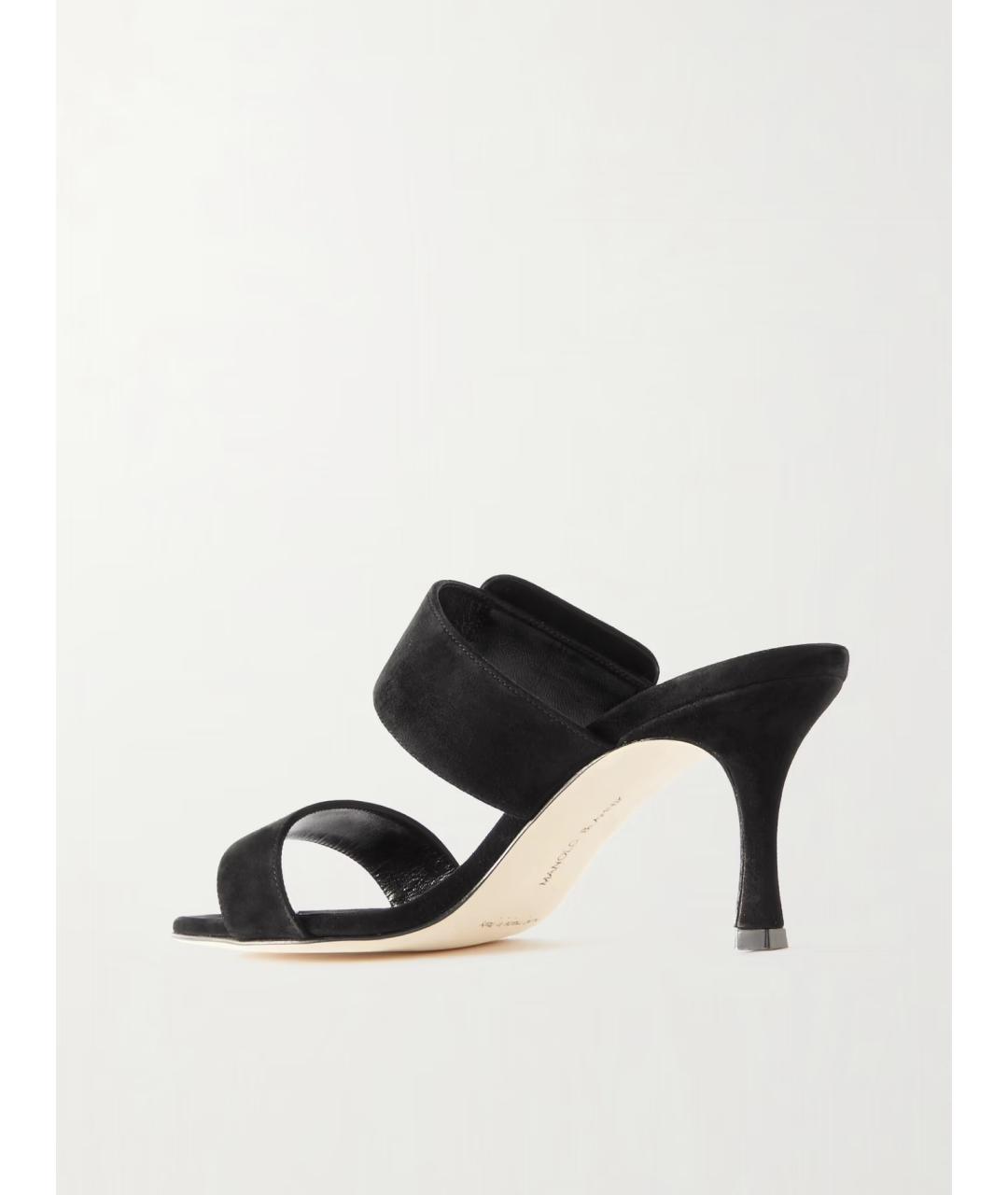 MANOLO BLAHNIK Черные замшевые мюли, фото 3