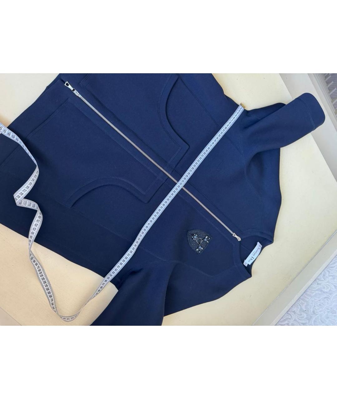 CHRISTIAN DIOR Синее шерстяное пальто, фото 4