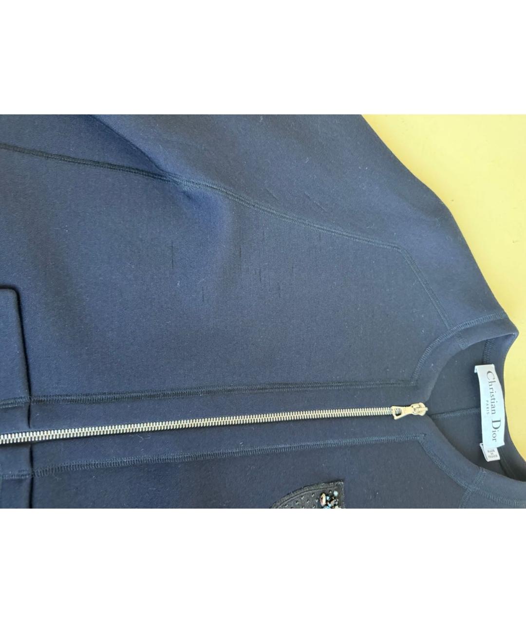 CHRISTIAN DIOR Синее шерстяное пальто, фото 7