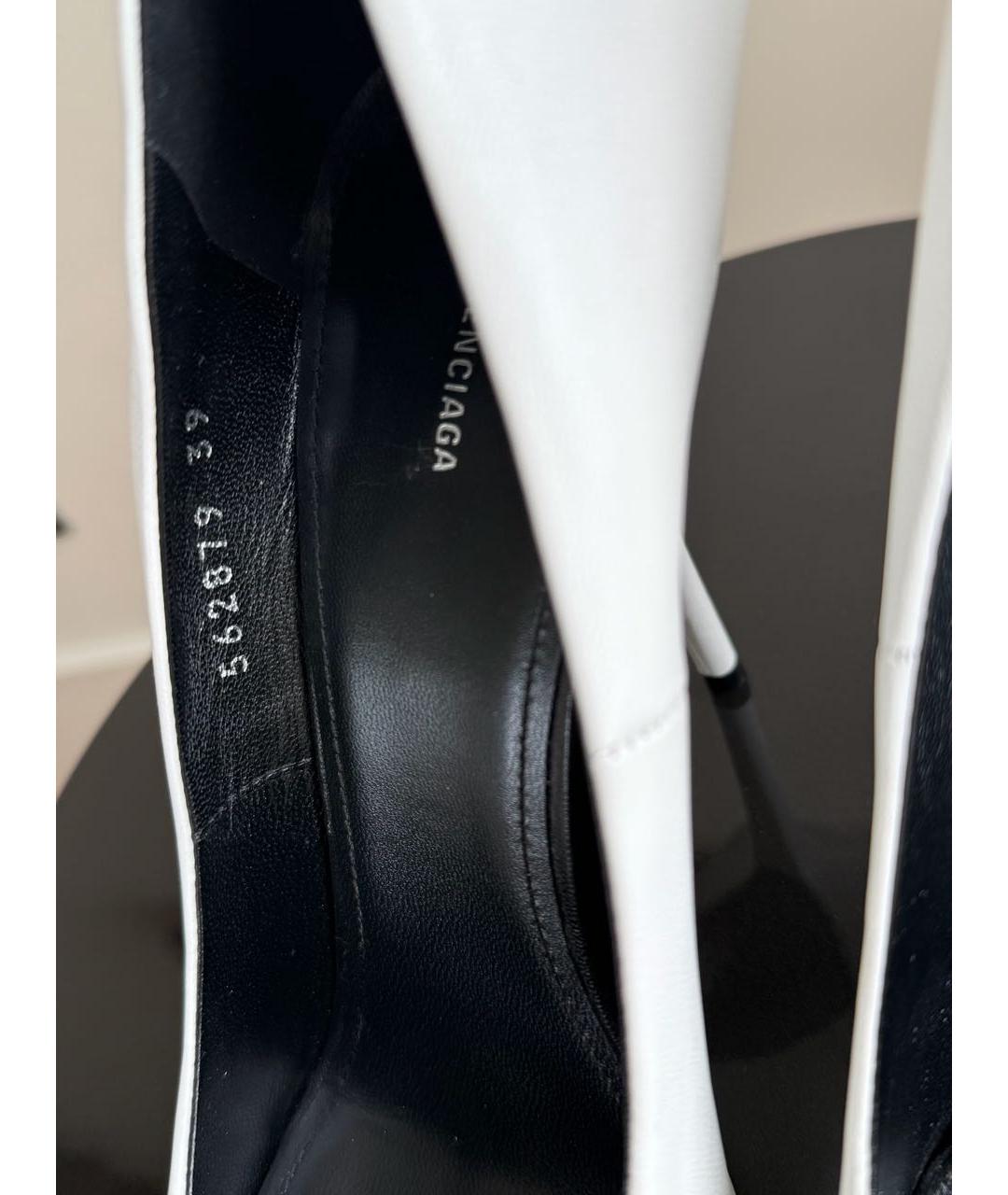 BALENCIAGA Белые кожаные туфли, фото 5