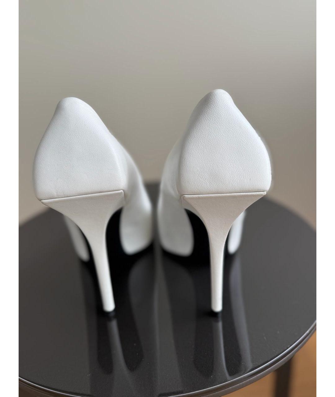 BALENCIAGA Белые кожаные туфли, фото 4