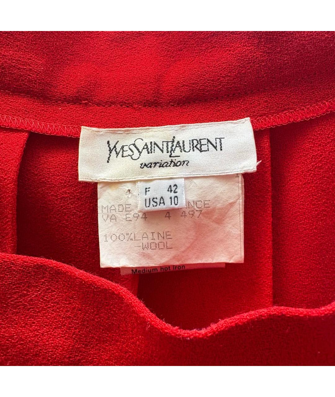 YVES SAINT LAURENT BEAUTY Красная шерстяная юбка миди, фото 3