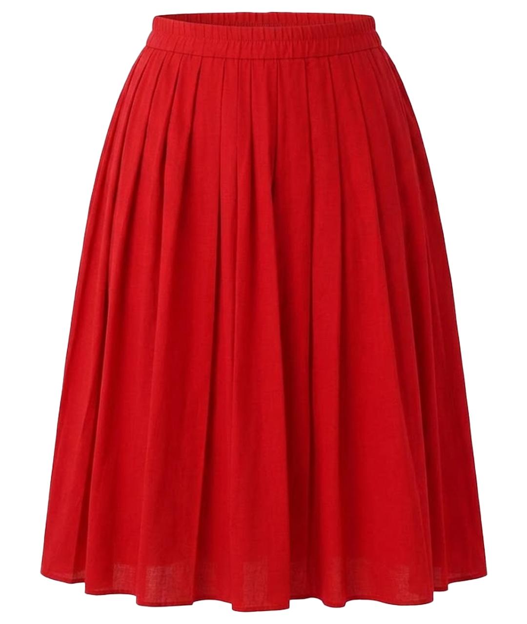 YVES SAINT LAURENT BEAUTY Красная шерстяная юбка миди, фото 1