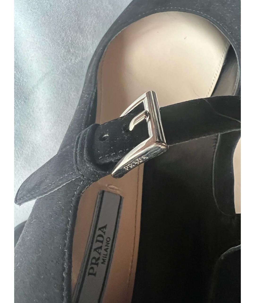 PRADA Черные замшевые туфли, фото 5