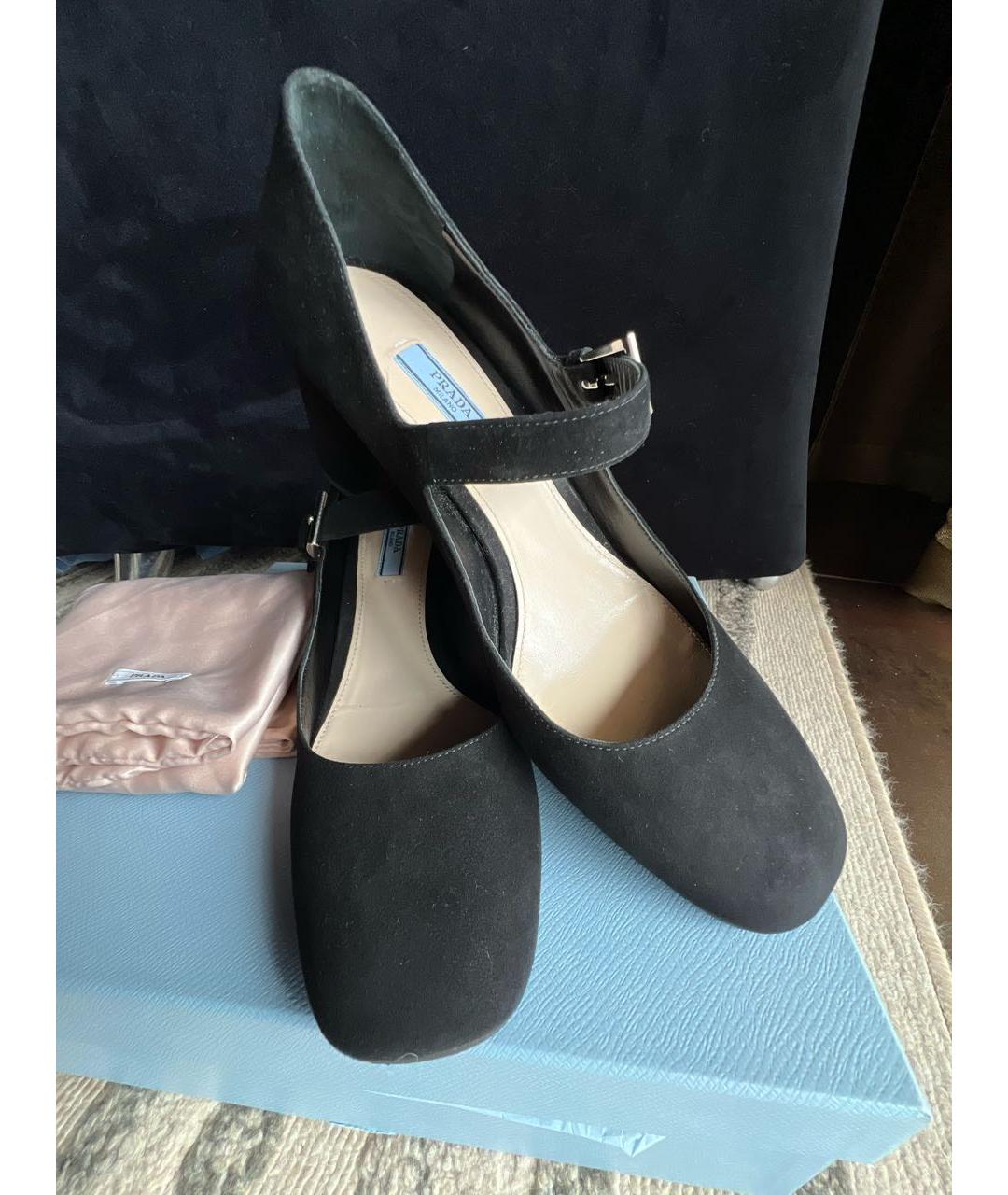 PRADA Черные замшевые туфли, фото 6