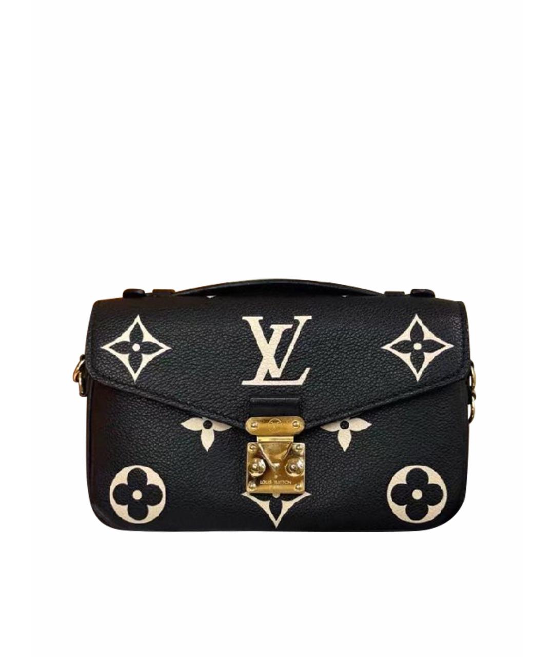 LOUIS VUITTON Черная кожаная сумка с короткими ручками, фото 1