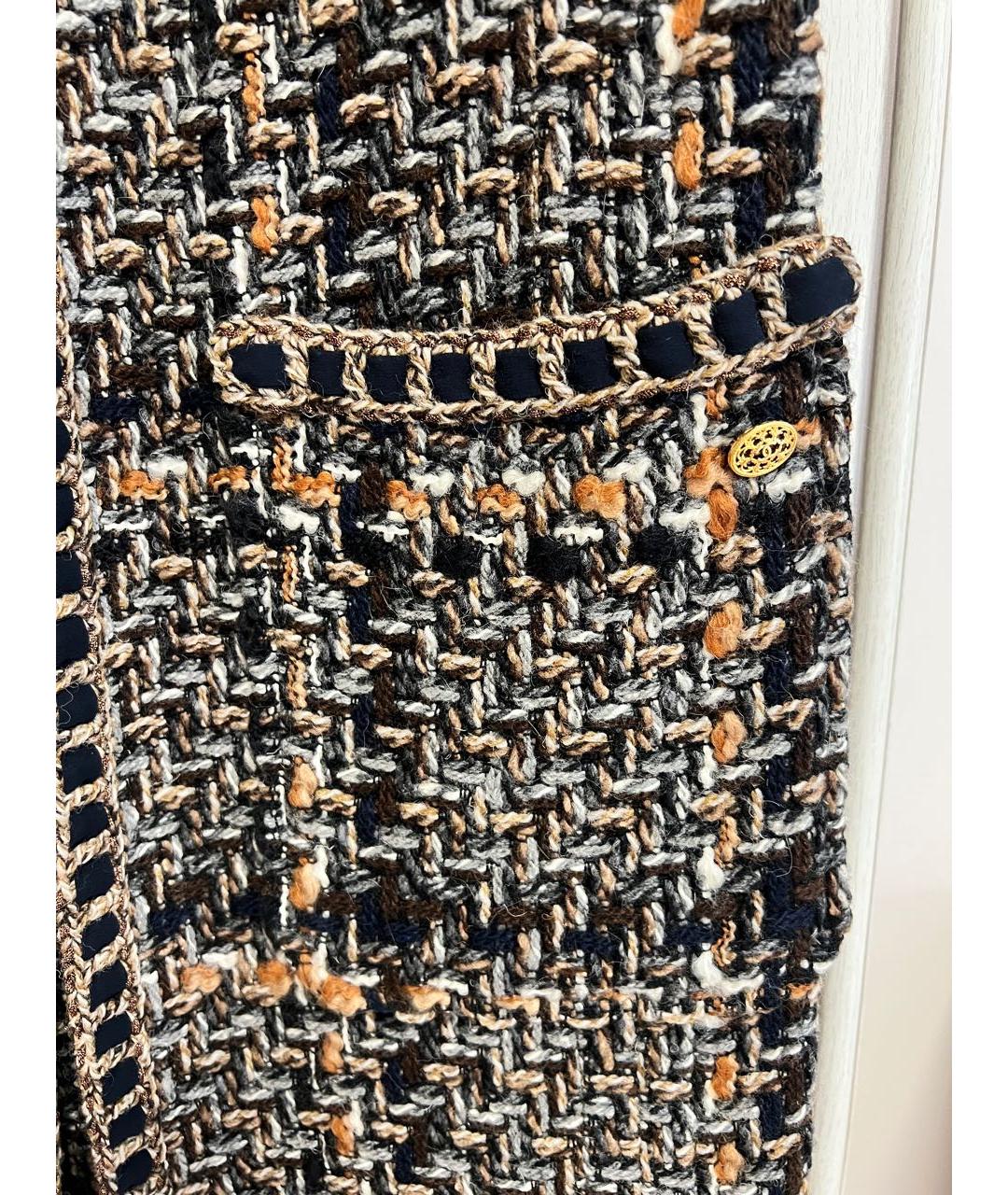 CHANEL Коричневый твидовый жилет, фото 4