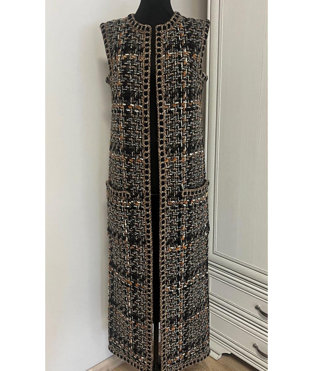 CHANEL Коричневый твидовый жилет, фото 2