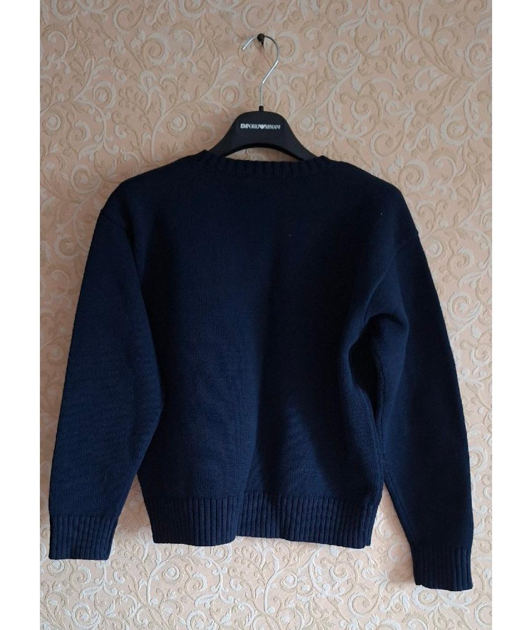 RALPH LAUREN Темно-синий хлопковый джемпер / свитер, фото 2