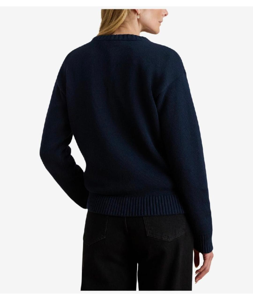 RALPH LAUREN Темно-синий хлопковый джемпер / свитер, фото 9