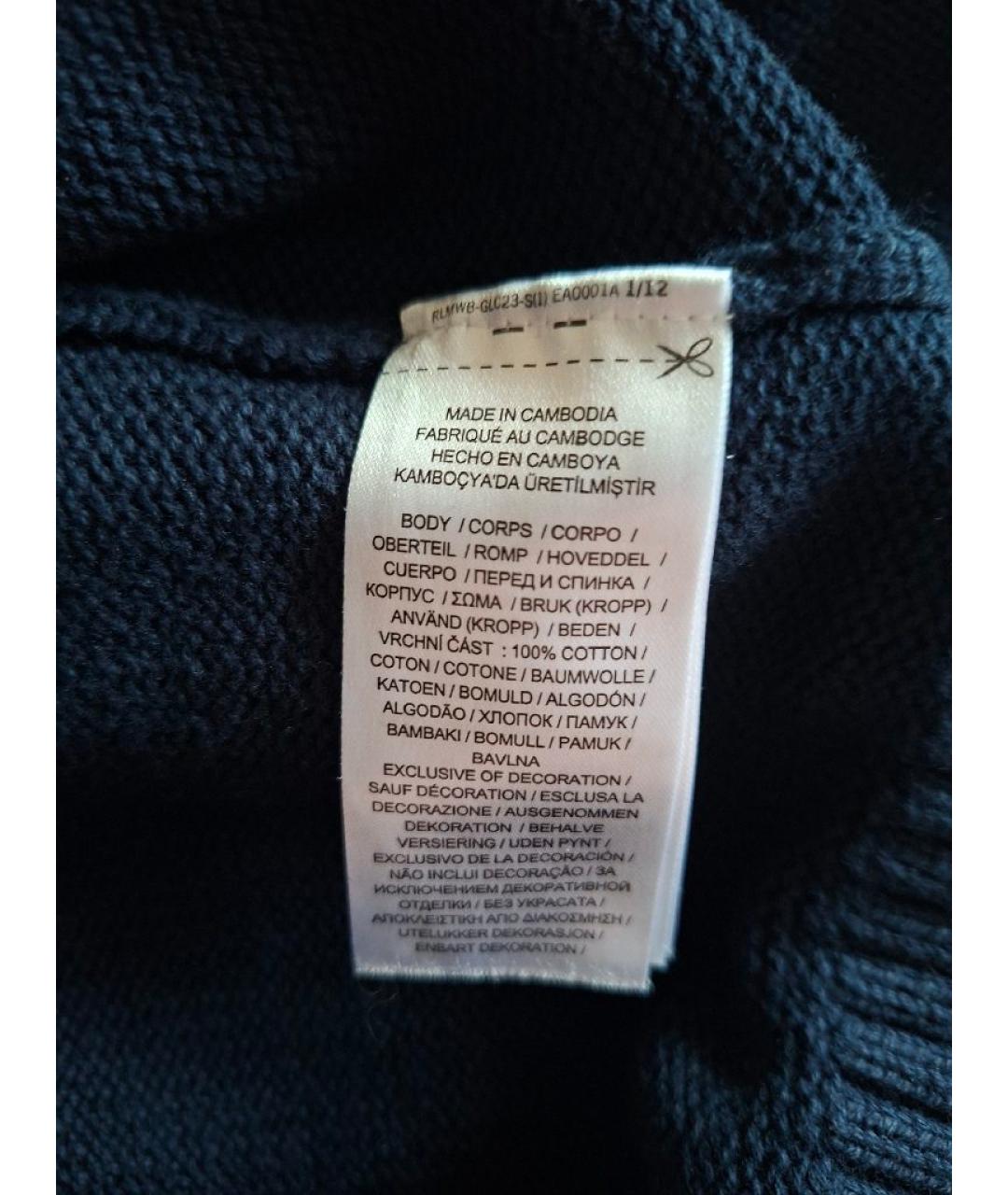 RALPH LAUREN Темно-синий хлопковый джемпер / свитер, фото 6