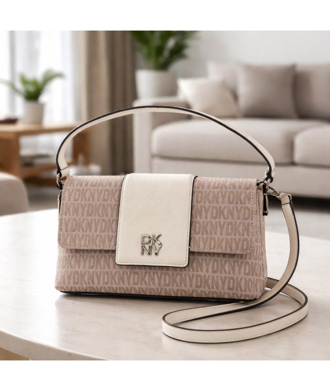 DKNY Бежевая сумка через плечо из искусственной кожи, фото 9