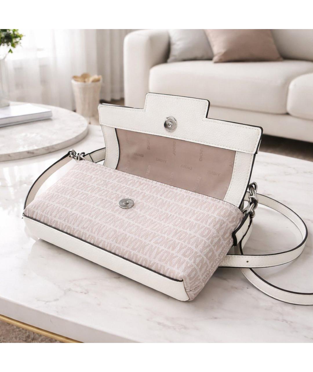 DKNY Бежевая сумка через плечо из искусственной кожи, фото 3