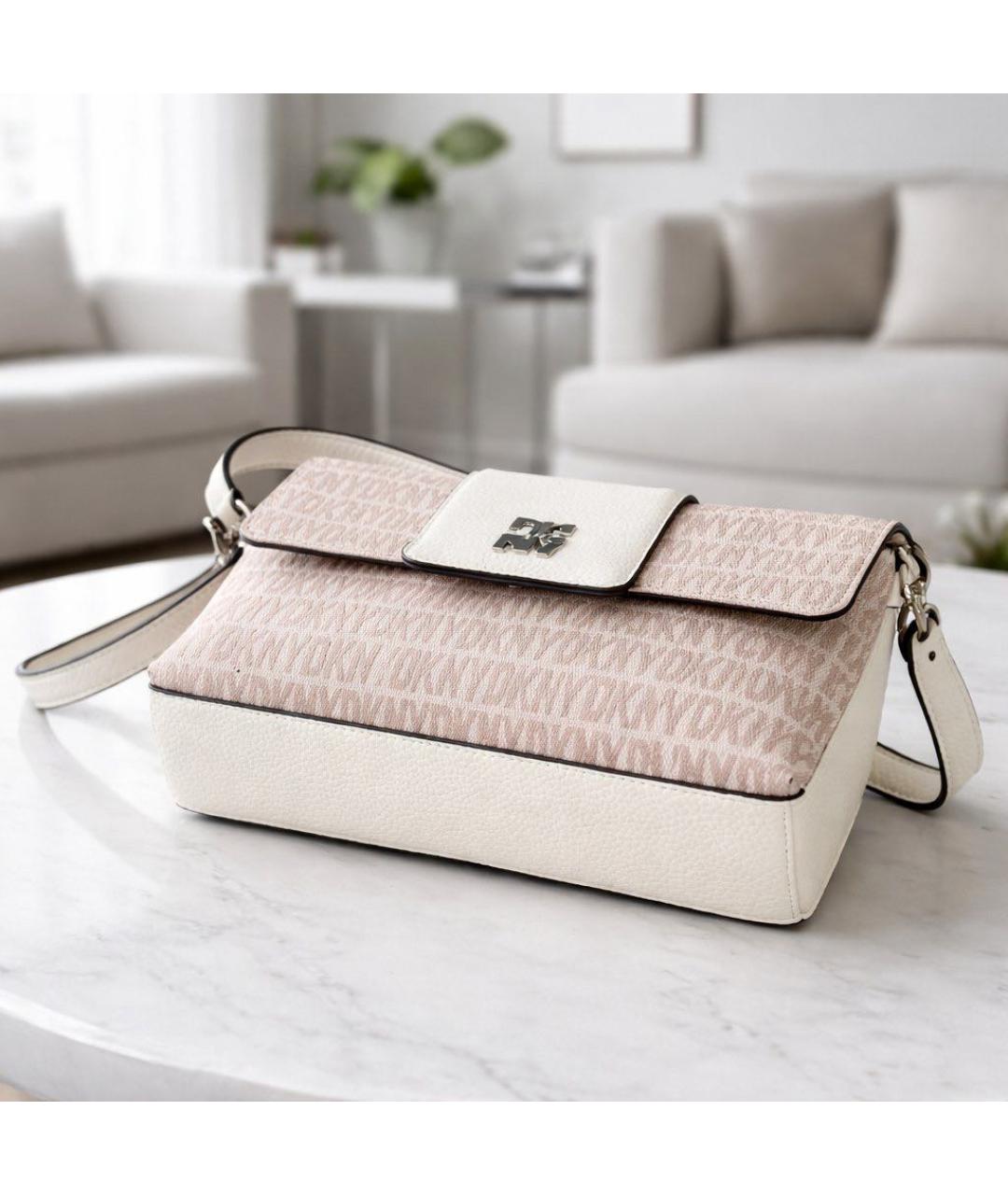 DKNY Бежевая сумка через плечо из искусственной кожи, фото 5