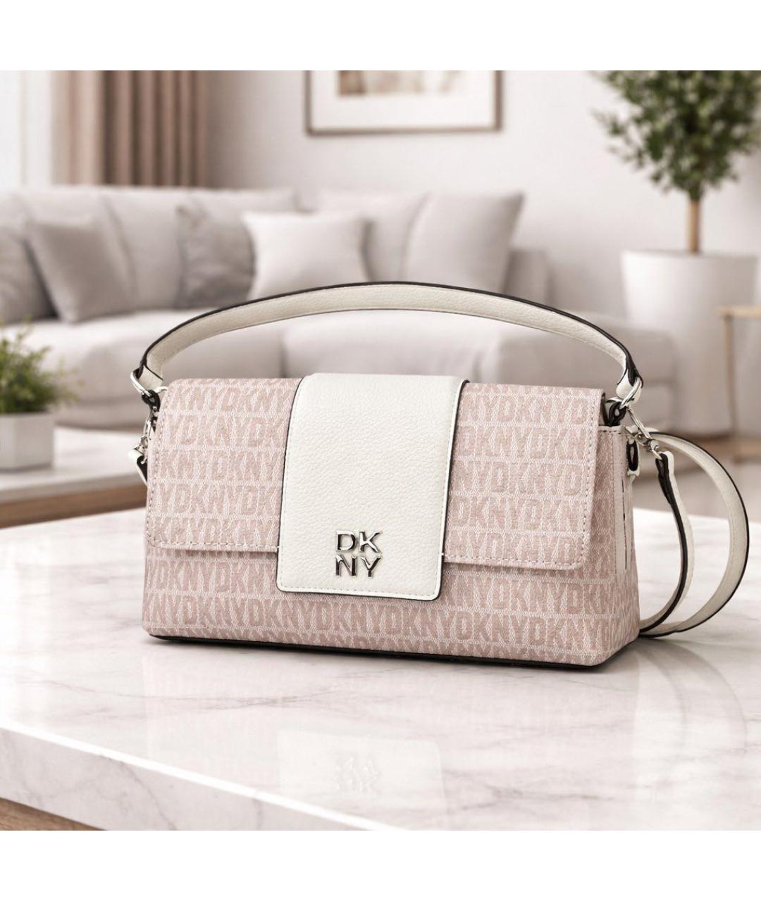 DKNY Бежевая сумка через плечо из искусственной кожи, фото 6