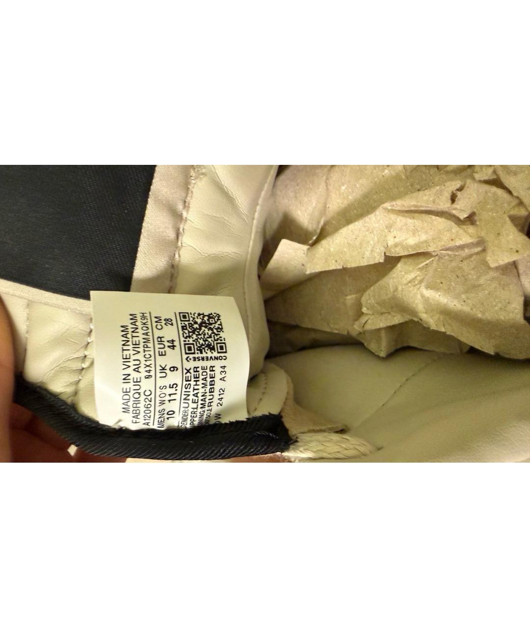 RICK OWENS Бежевые кожаные низкие кроссовки / кеды, фото 5