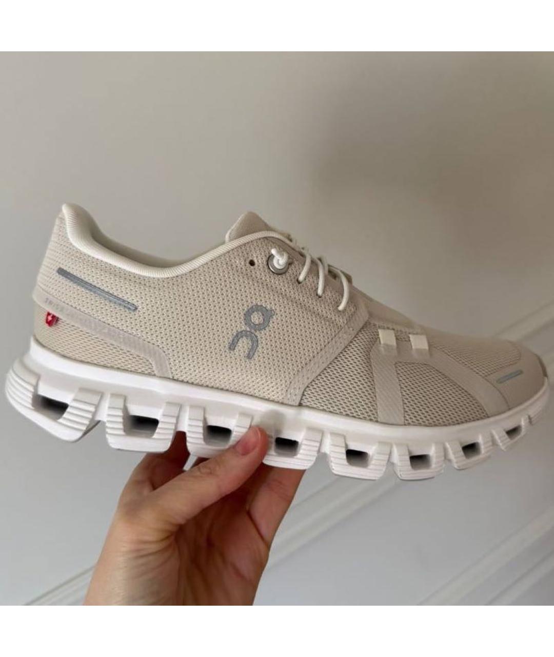 ON Бежевые текстильные низкие кроссовки / кеды, фото 8