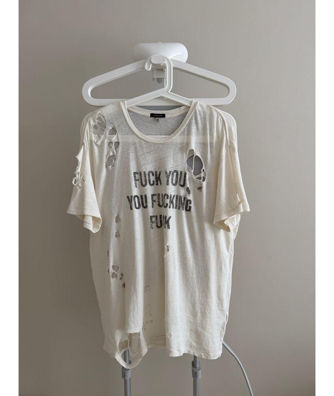 R13 Белая хлопковая футболка, фото 7