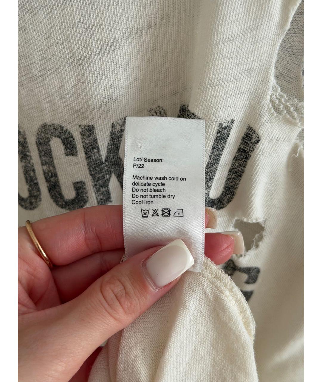 R13 Белая хлопковая футболка, фото 5