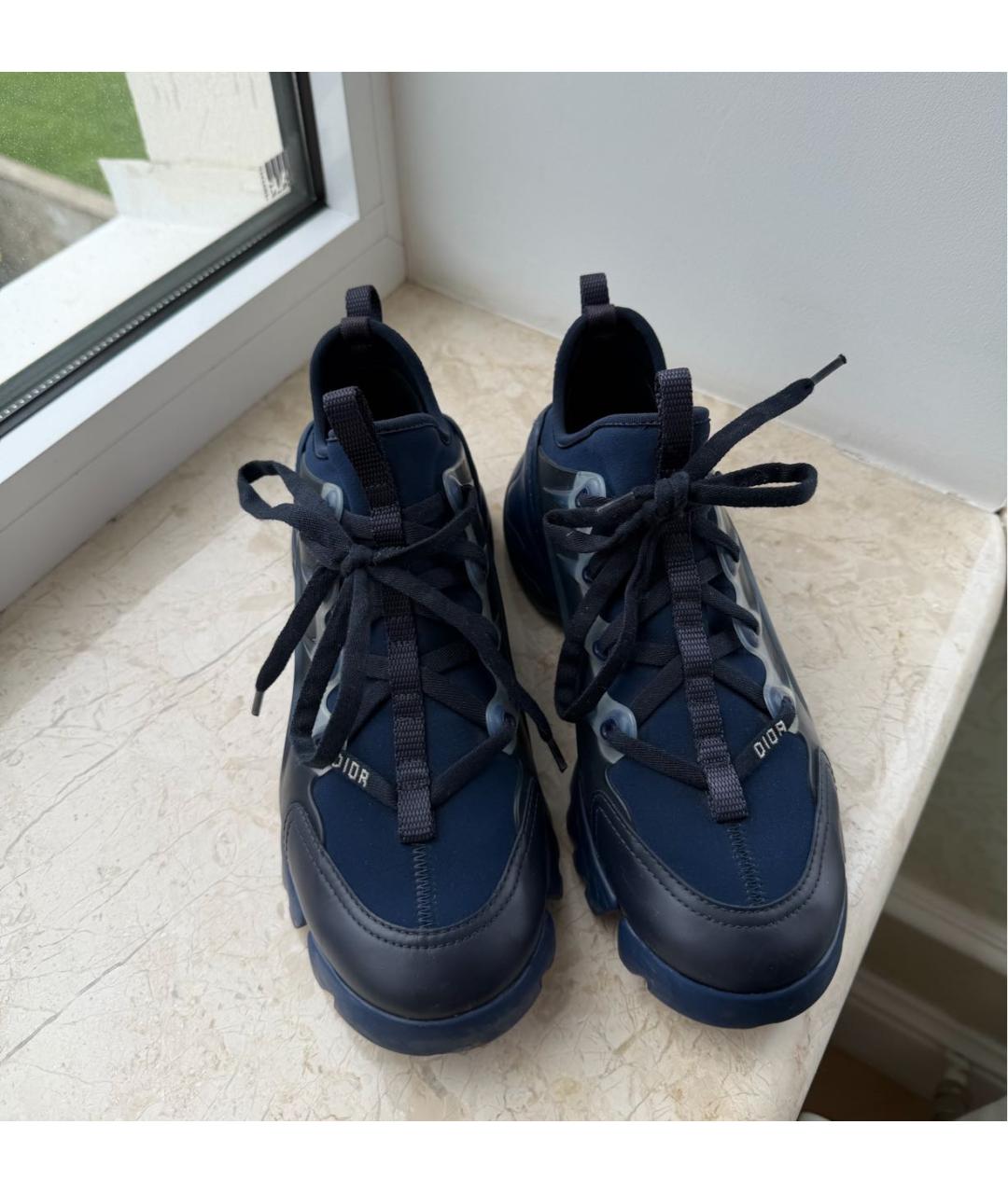 CHRISTIAN DIOR Темно-синие текстильные кеды, фото 3