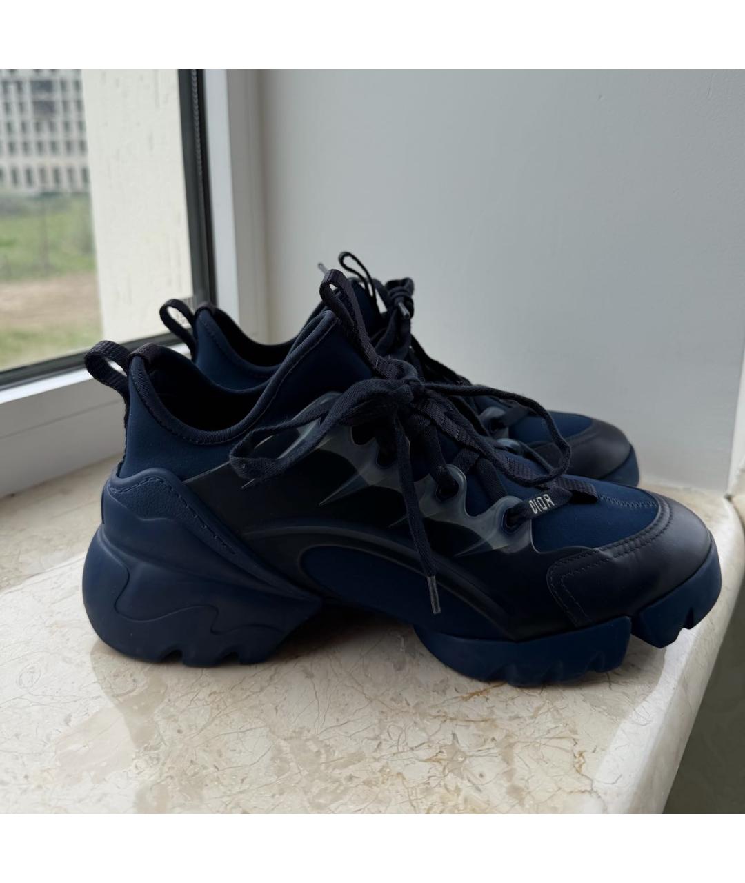 CHRISTIAN DIOR Темно-синие текстильные кеды, фото 5