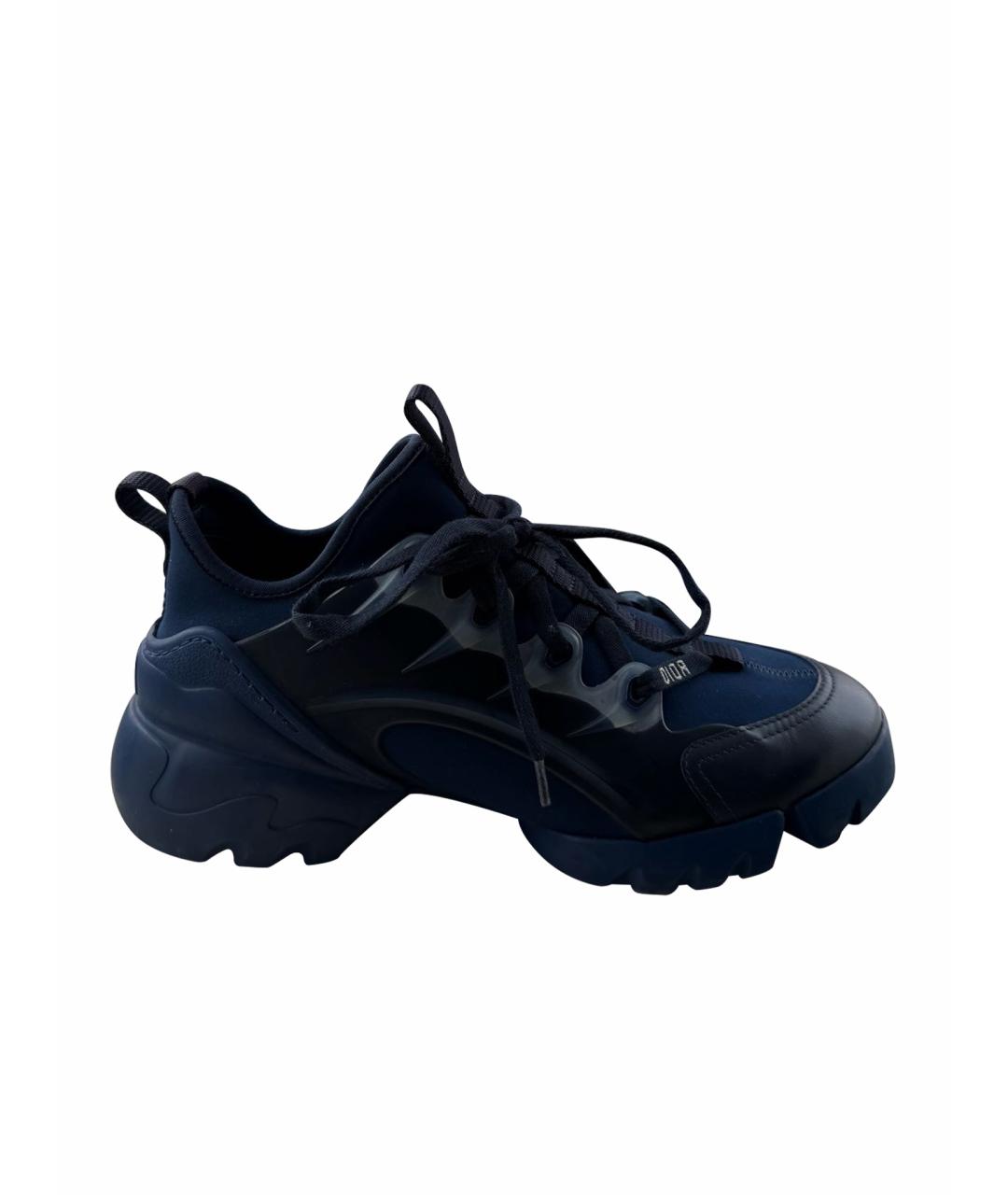 CHRISTIAN DIOR Темно-синие текстильные кеды, фото 1