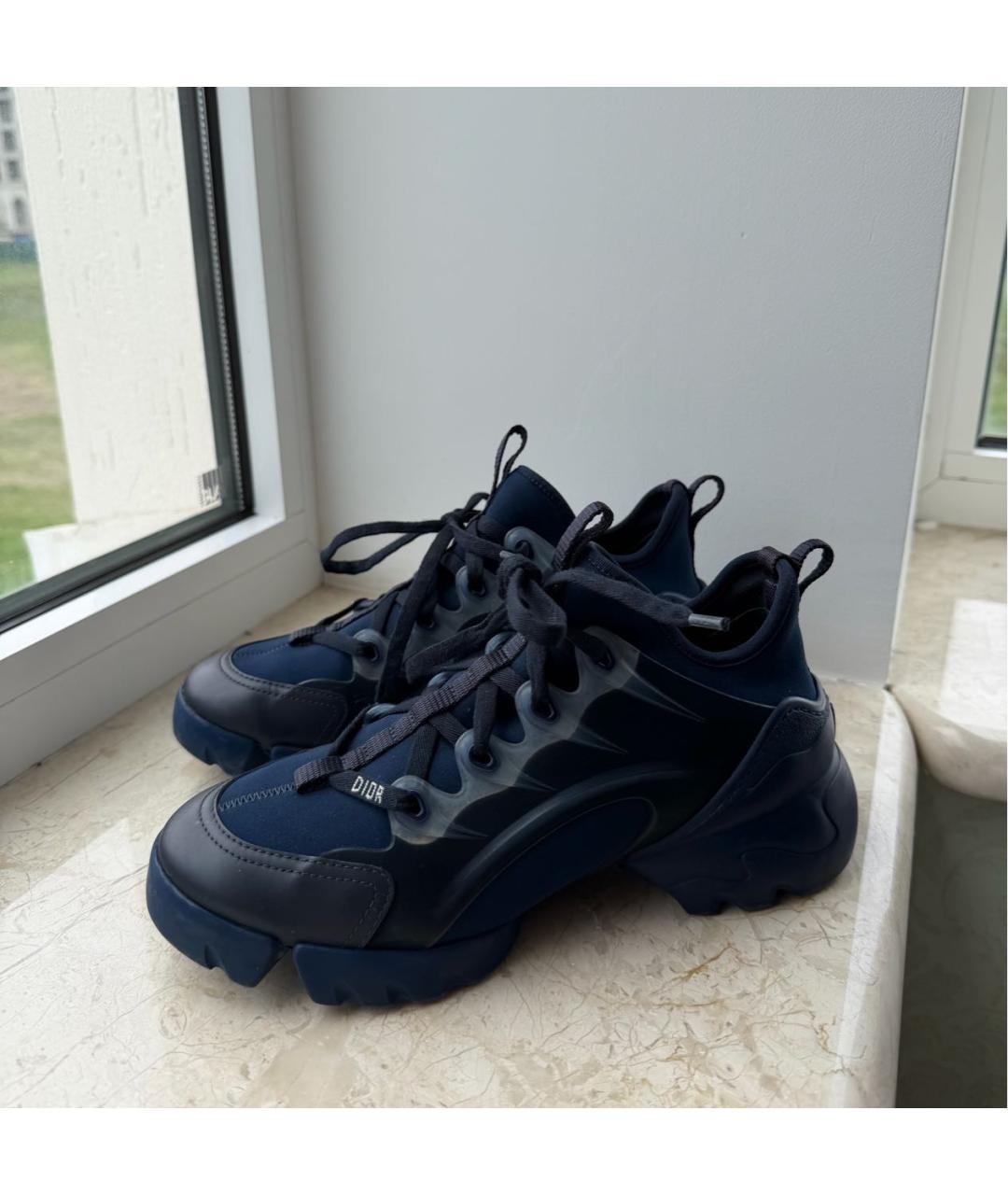 CHRISTIAN DIOR Темно-синие текстильные кеды, фото 2