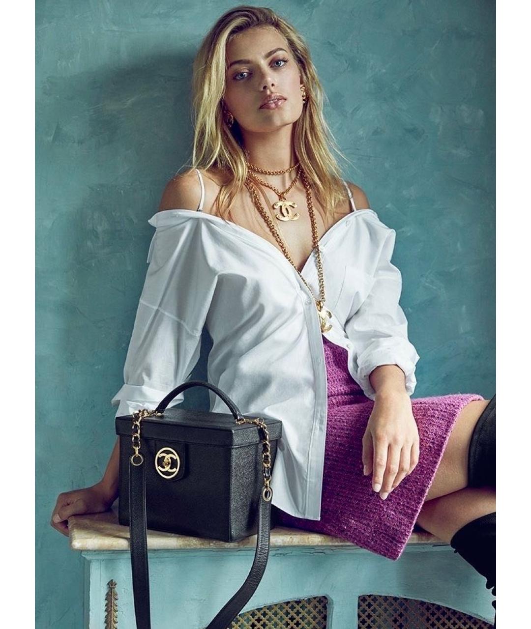 CHANEL Черная кожаная сумка с короткими ручками, фото 6