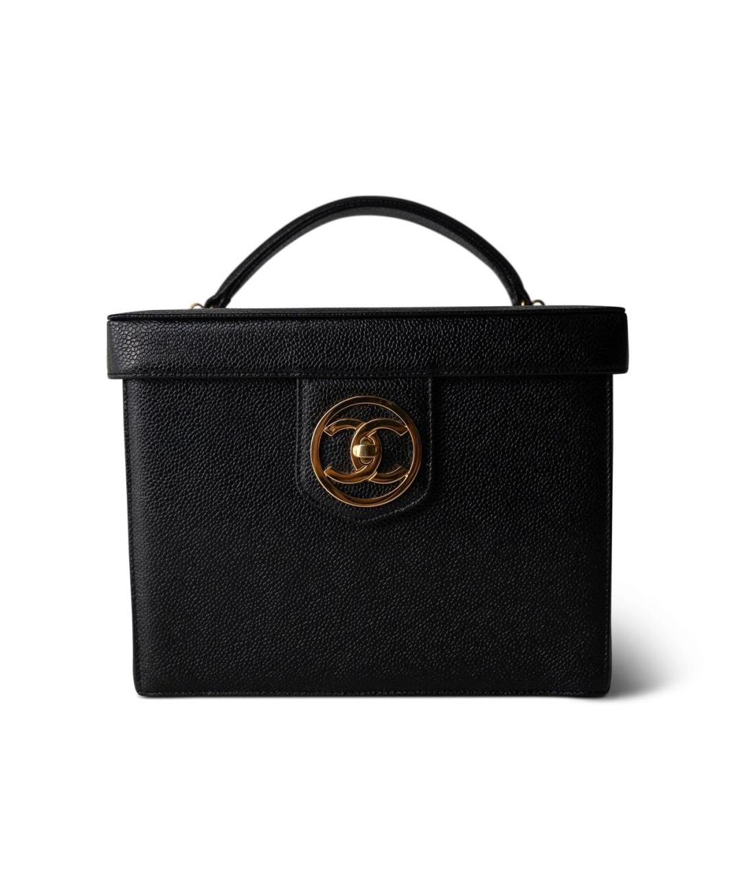 CHANEL Черная кожаная сумка с короткими ручками, фото 9