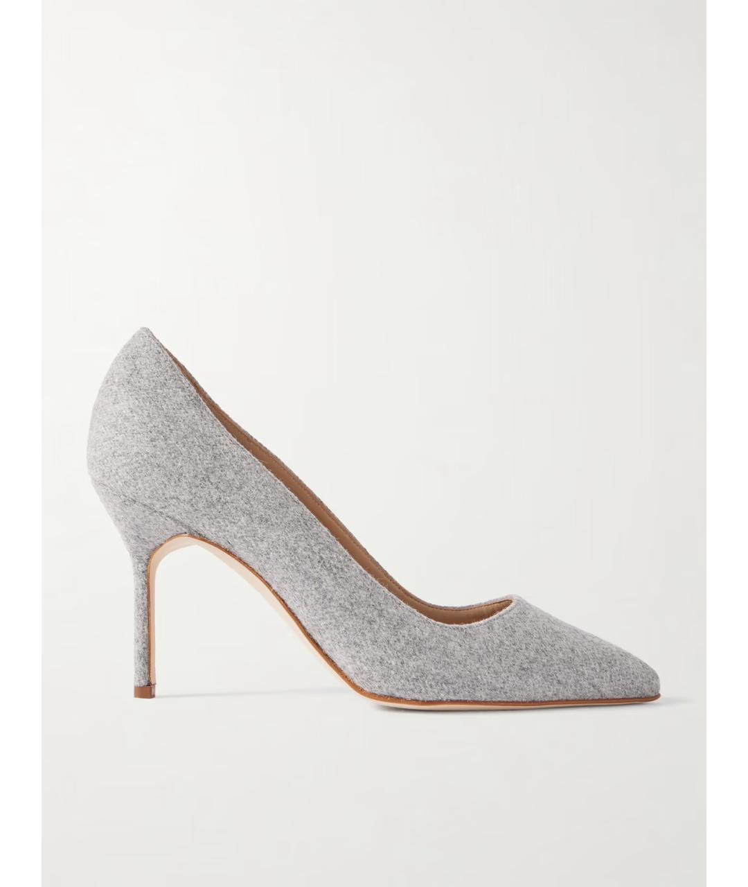 MANOLO BLAHNIK Серые текстильные туфли, фото 5