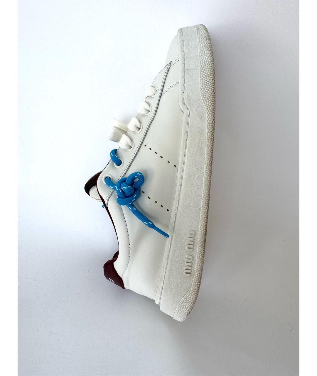 MIU MIU Белые кожаные кеды, фото 6