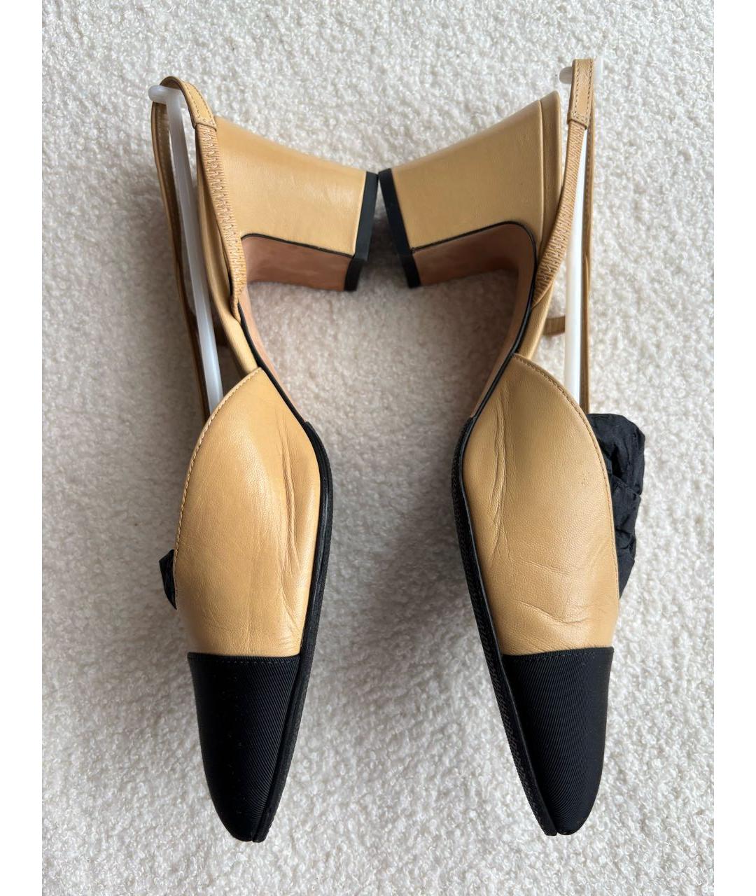 CHANEL Бежевые кожаные туфли, фото 6