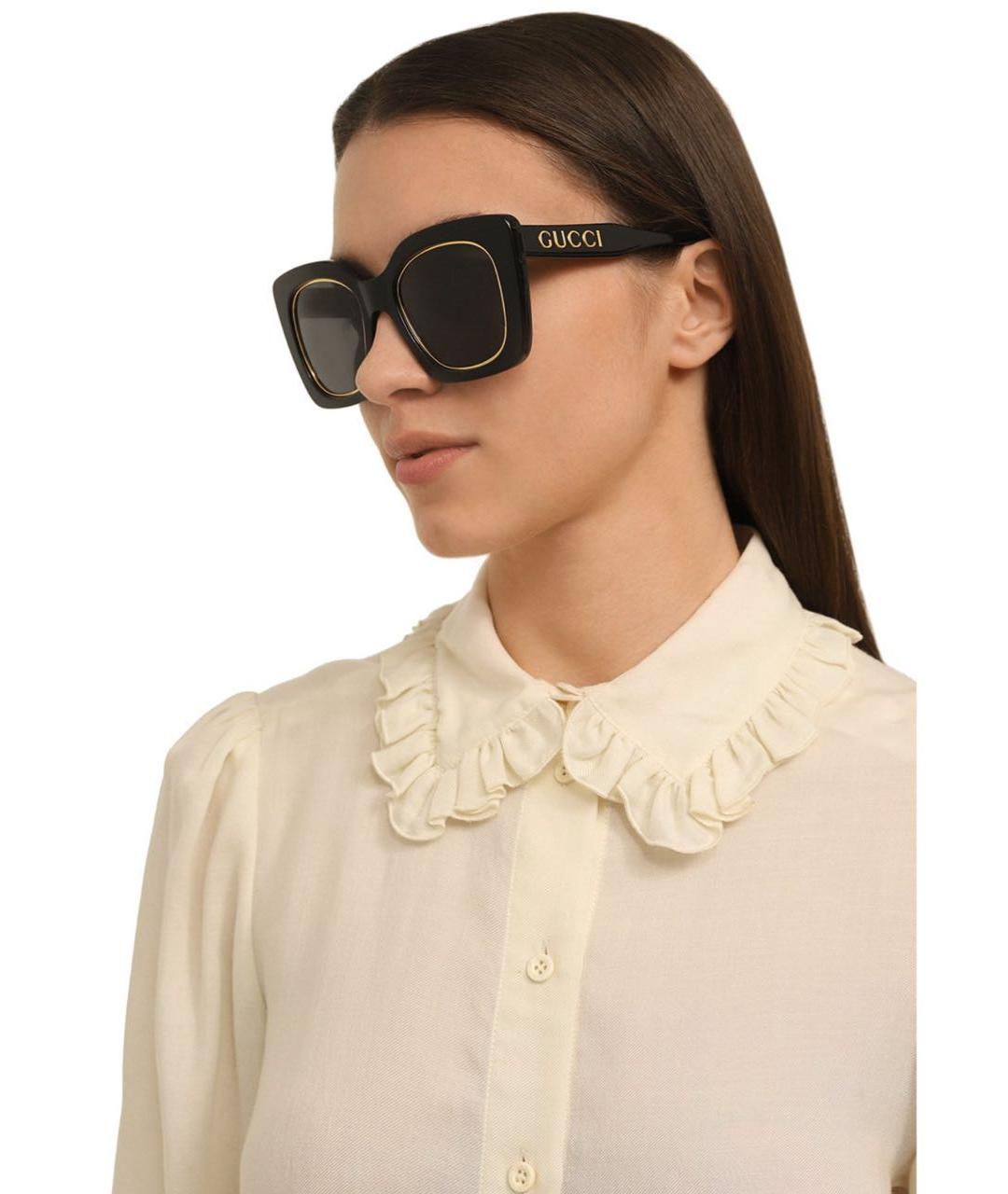 GUCCI Черные пластиковые солнцезащитные очки, фото 3