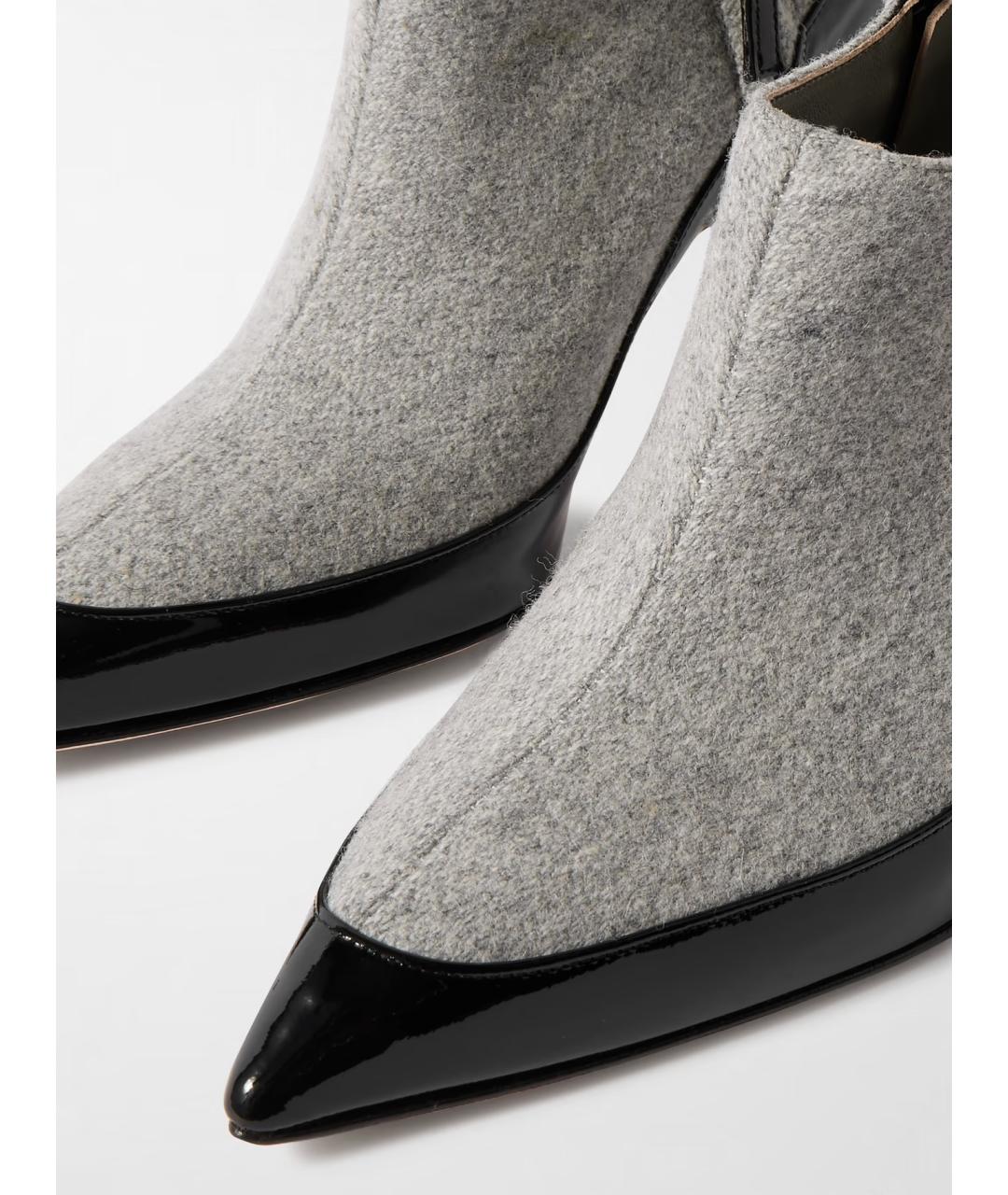 MANOLO BLAHNIK Серые текстильные ботильоны, фото 3