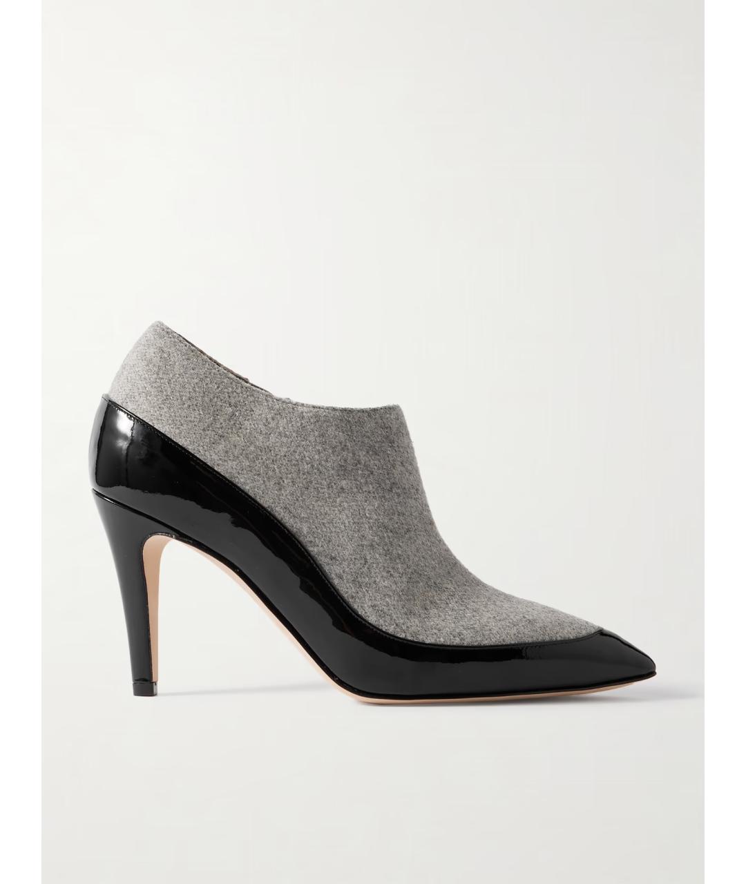 MANOLO BLAHNIK Серые текстильные ботильоны, фото 4