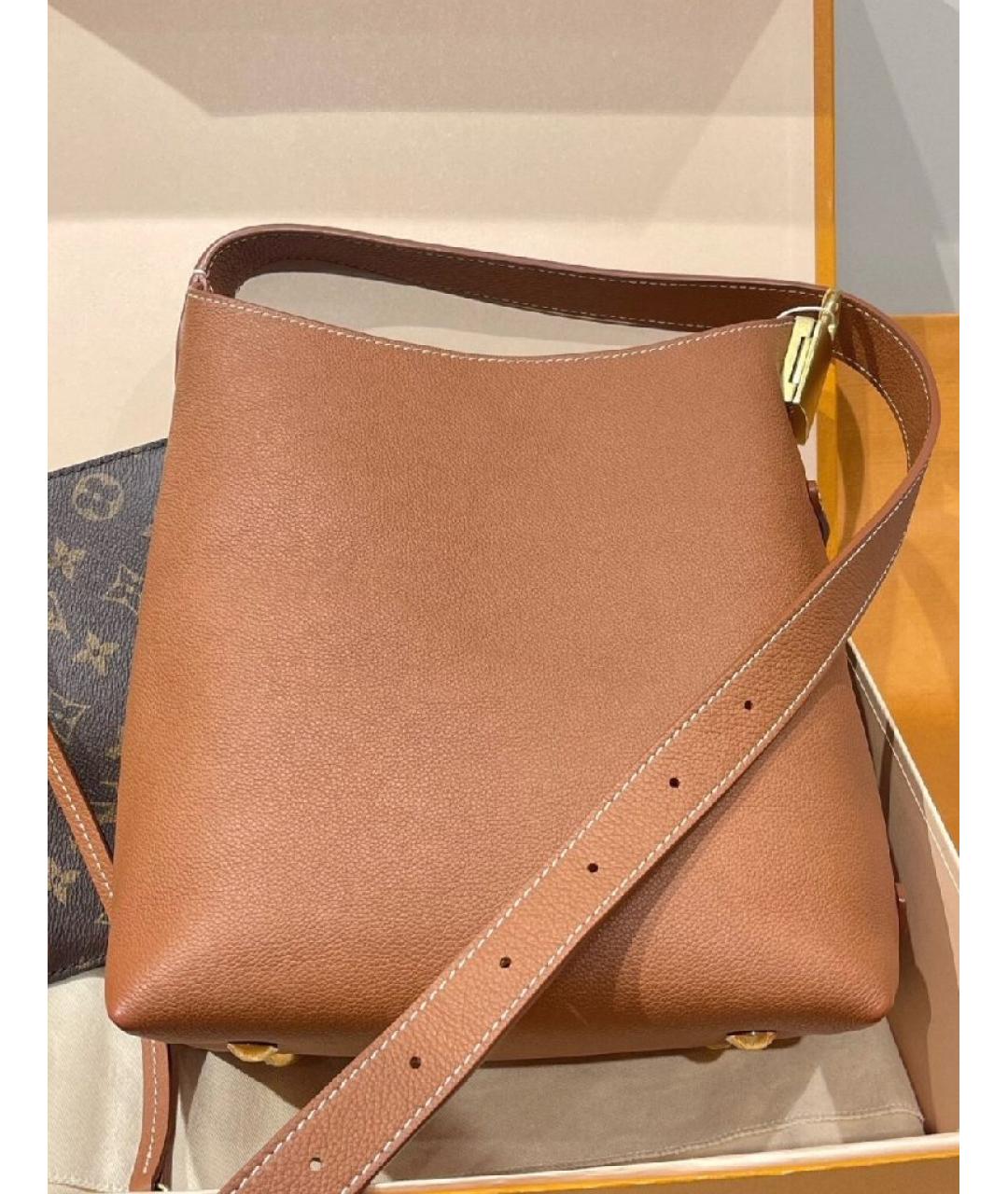 LOUIS VUITTON Коричневая кожаная сумка тоут, фото 2