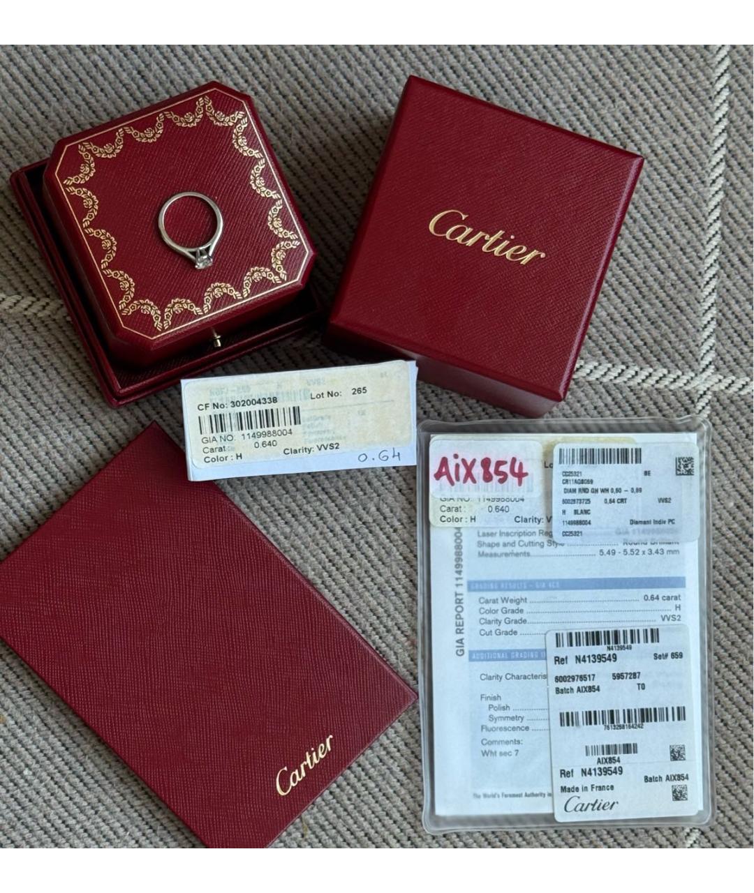 CARTIER Серебряное платиновое кольцо, фото 2