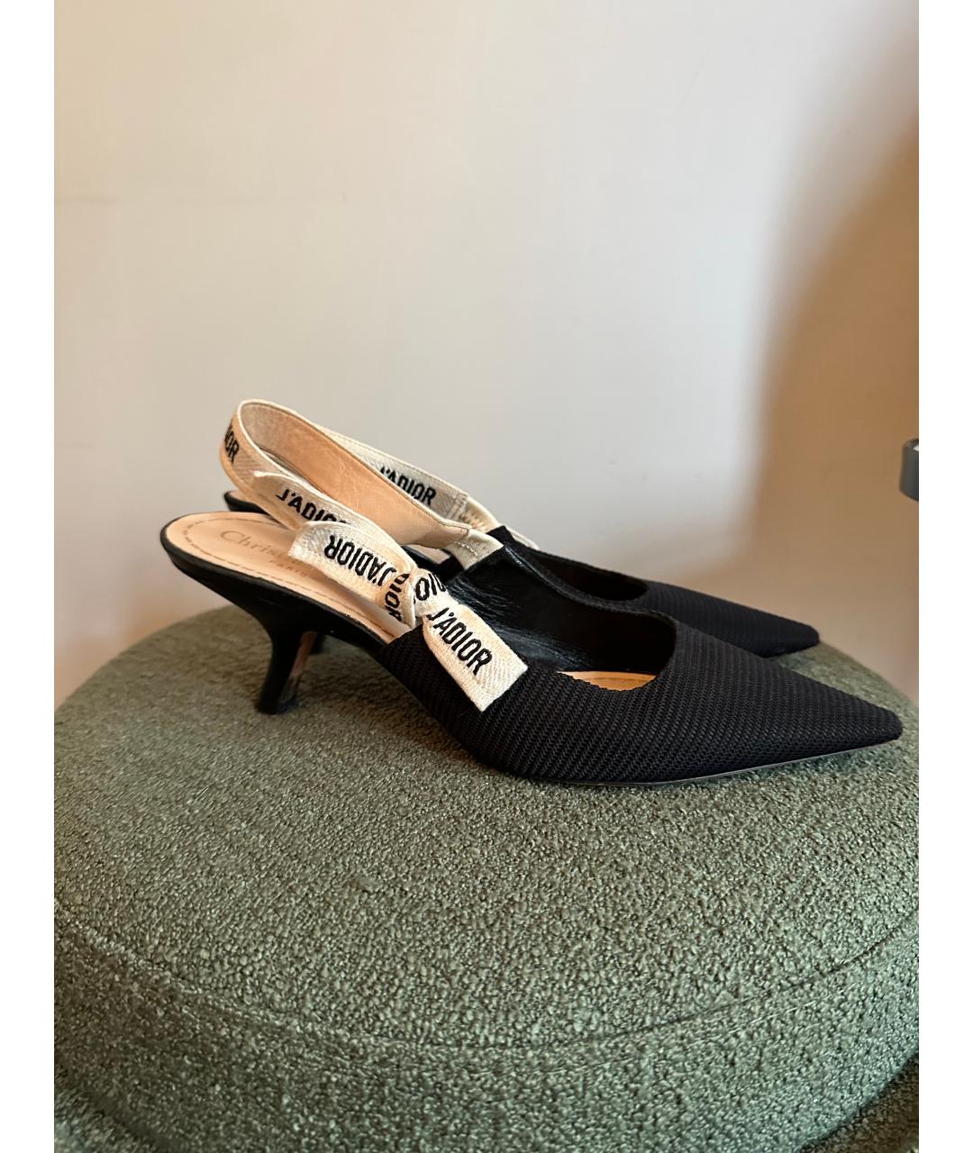 CHRISTIAN DIOR Черные текстильные туфли, фото 5