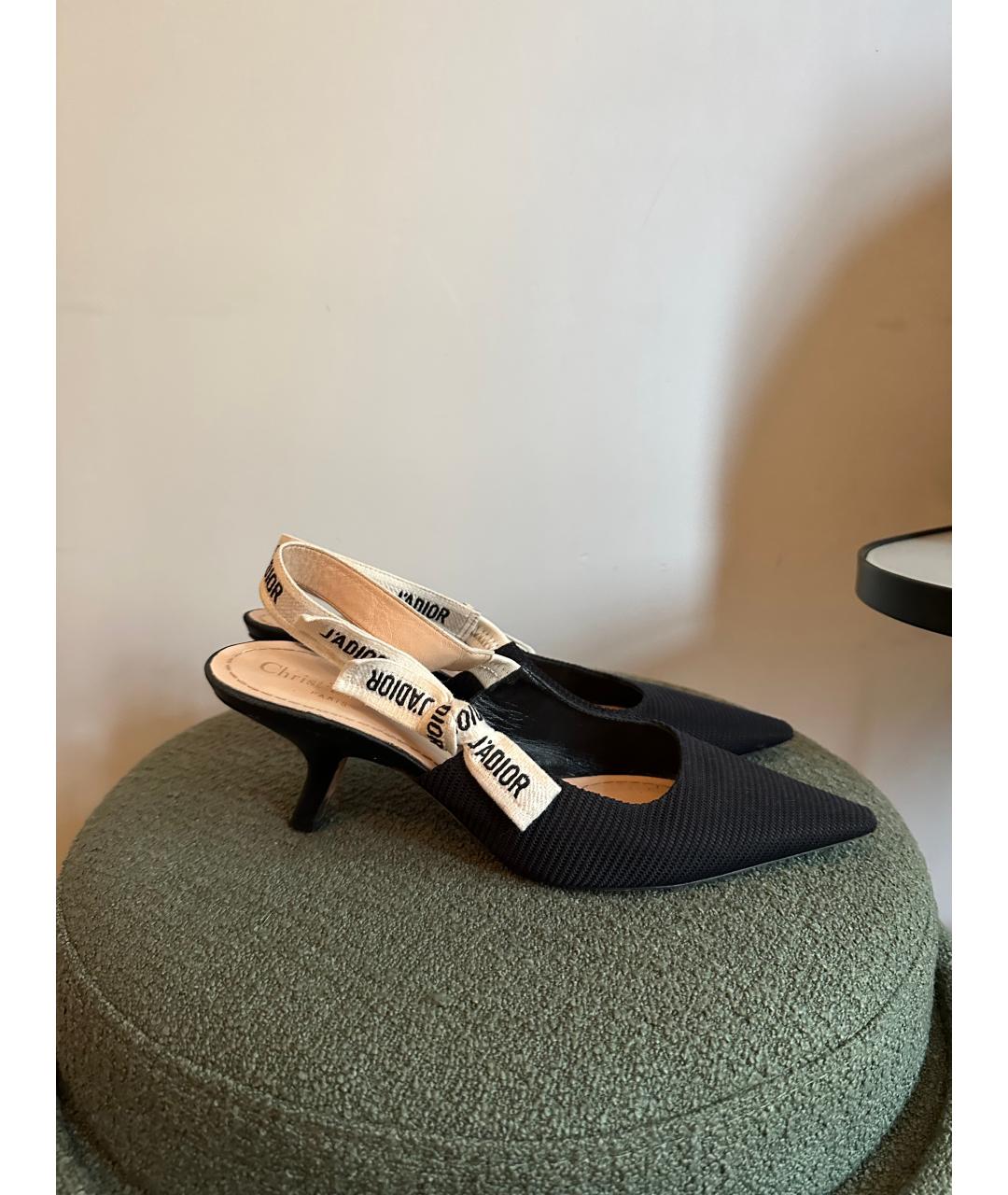 CHRISTIAN DIOR Черные текстильные туфли, фото 2