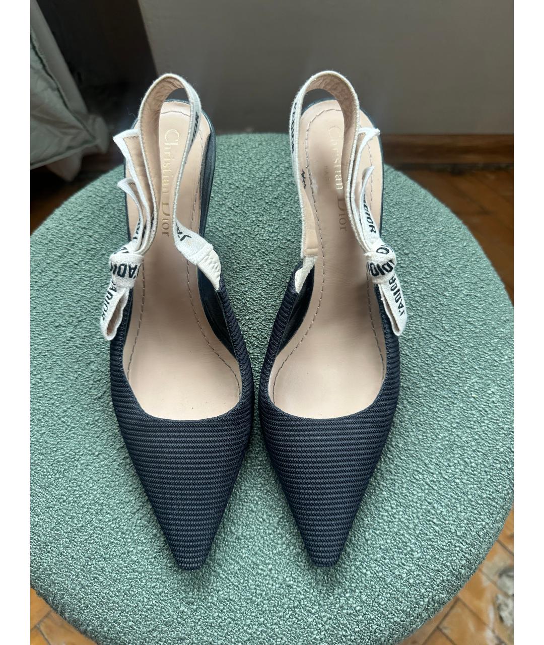 CHRISTIAN DIOR Черные текстильные туфли, фото 3