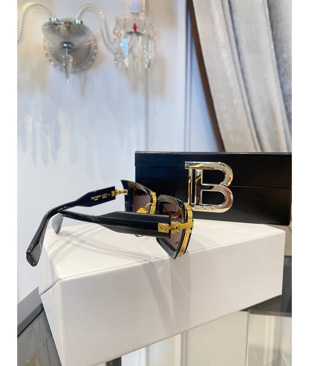 BALMAIN Черные пластиковые солнцезащитные очки, фото 2